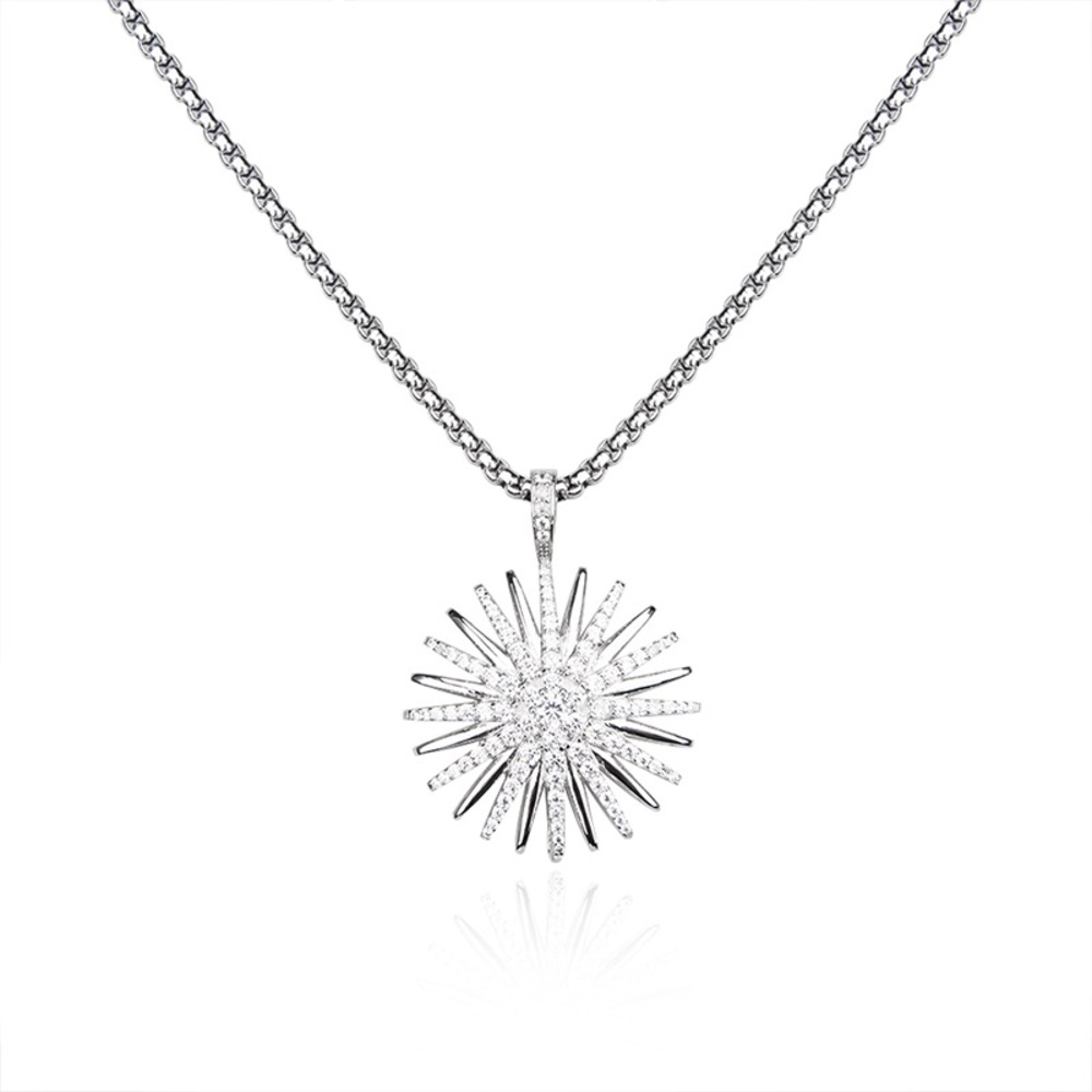 David Yurman Starburst Pendant in Sterling Silver with Pavé Diamonds Women's